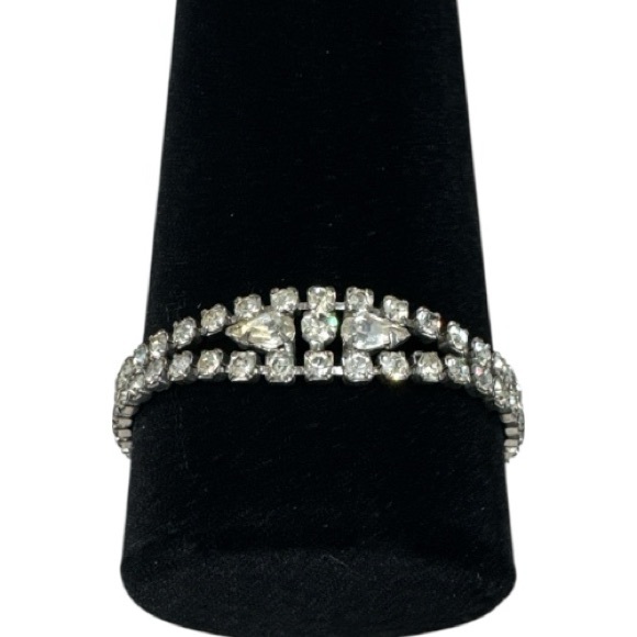 Weiss Jewelry - Vintage Weiss Double Strand Rhinestone Bracelet